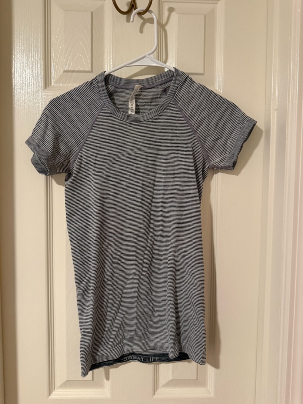 lululemon athletica black and white striped swiftly tech